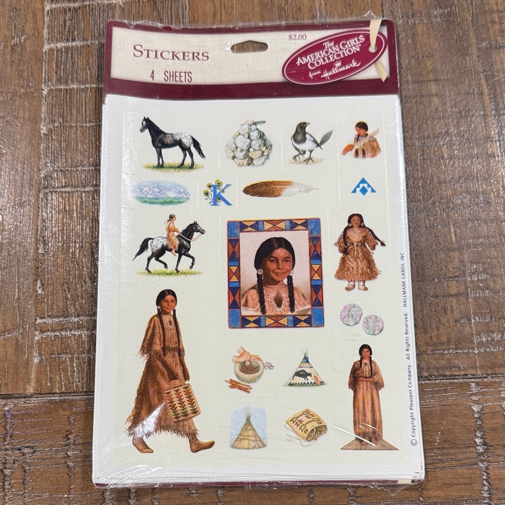 Vintage‎ Sealed American Girl Stickers 4 Sheets Native  Kaya Hallmark 2002 new